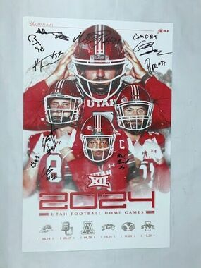 2024 Utah Utes Football Promotional Autographed Poster